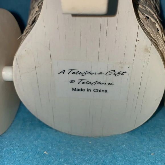 TELEFLORA bunny pulling basket cart wood vintage plant holder wheels roll - Picture 7 of 10